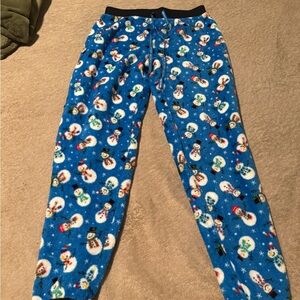 Cozy Blue Snowman Kids Pajama Pants